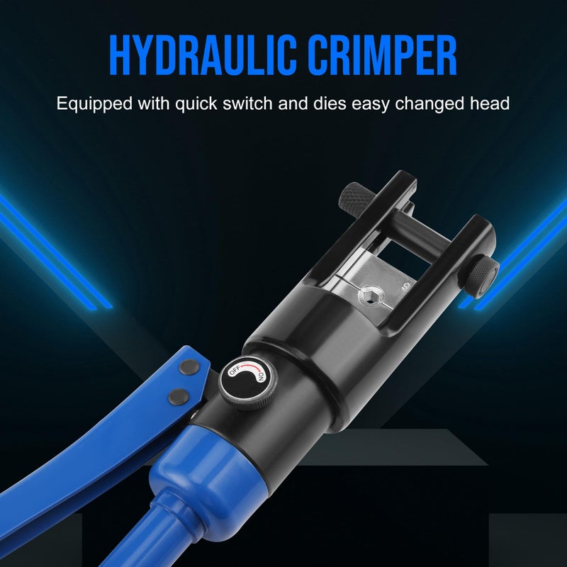 Lichamp أداة ضغط كابل هيدروليكية LICHAMP، أداة ضغط كابل بطارية 6 AWG إلى 4/0 AWG مجموعة أدوات ضغط طرف السلك، 1202BL - Image 5